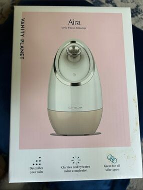 Aria Ionic Facial Steamer in White and Beige